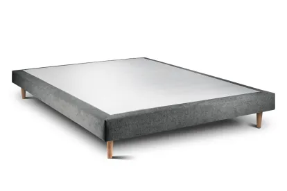 Sommier Tapissier 150x200 cm - H29 cm - Toile nattée - Gris anthracite