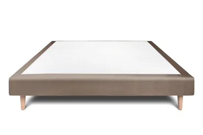 Sommier Tapissier 150x190 cm - H29 cm - Velours - Taupe