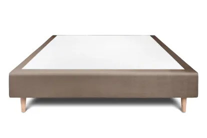 Sommier Tapissier 150x200 cm - H35 cm - Velours - Taupe
