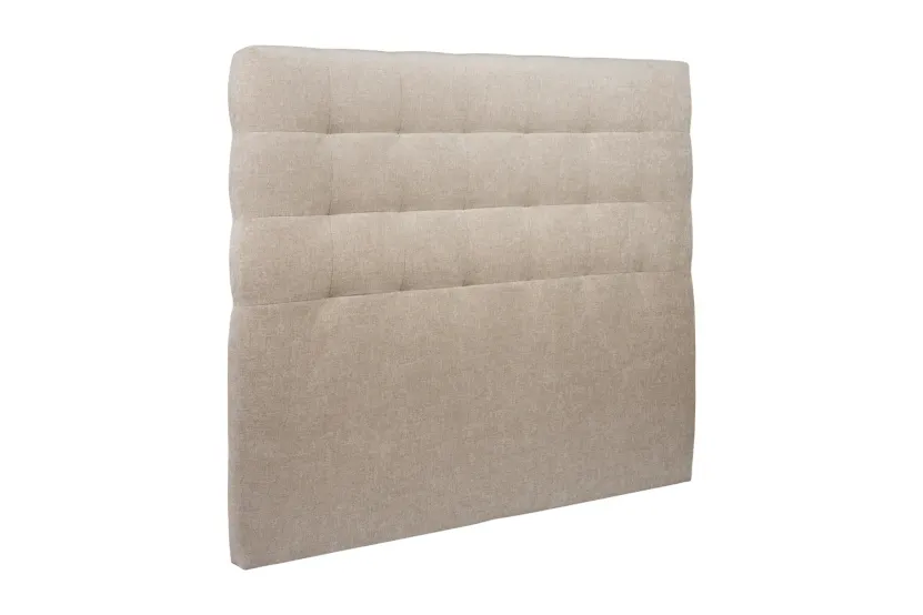 Tête de lit 140 cm Capitonnée - Tissu Toile Natté Beige Brun