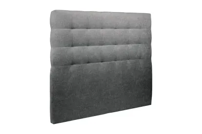 Tête de lit 135 cm Capitonnée - Tissu Toile Natté Gris Anthracite