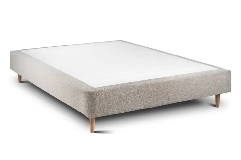 Sommier Tapissier 140x200 cm (déjà monté) - Bouclette - Beige Clair