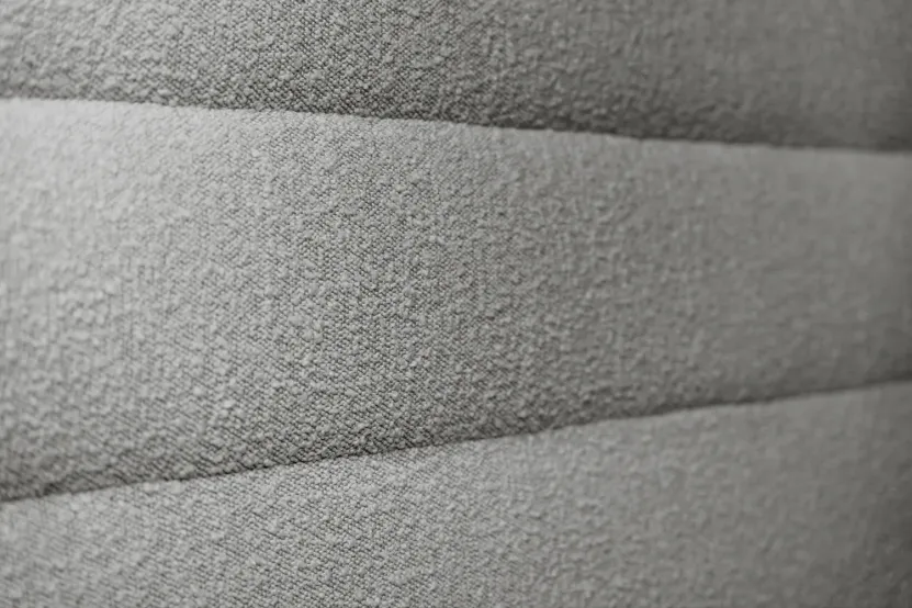 Tête de lit 140 cm Lignes - Tissu Bouclette Gris