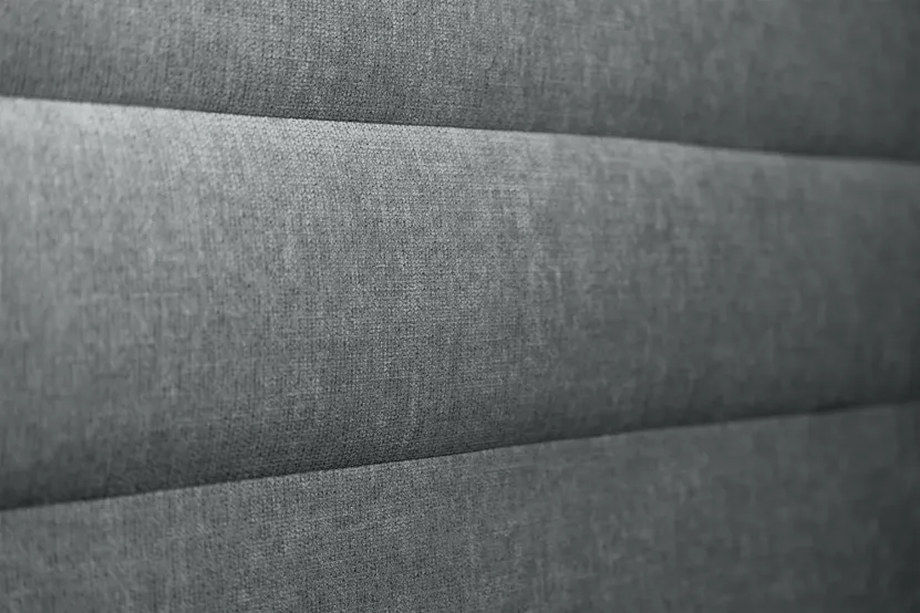 Tête de lit 140 cm Lignes - Tissu Toile Natté Gris Anthracite