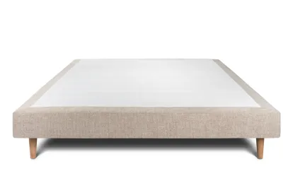 Sommier Tapissier 140x200 cm - H29 cm - Toile nattée - Beige brun