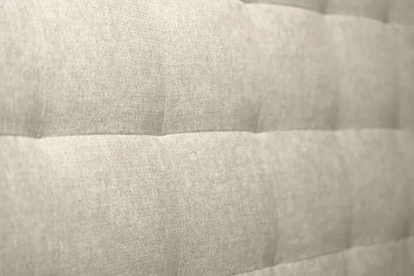 Tête de lit 90 cm Capitonnée - Tissu Toile Natté Beige Clair