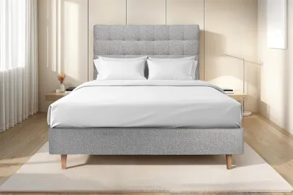 Tête de lit 160 cm Capitonnée - Tissu Bouclette Gris