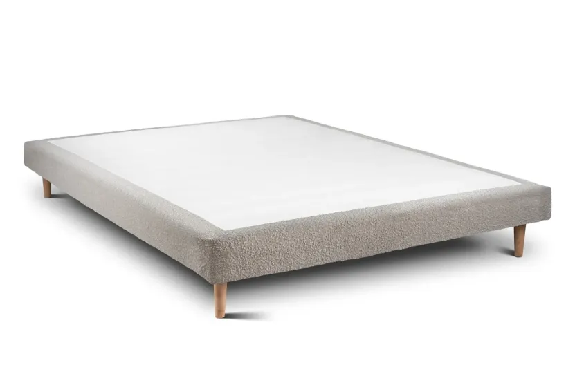 Sommier Tapissier 160x200 cm (déjà monté) - Bouclette - Beige Clair