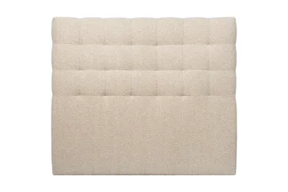 Tête de lit 150 cm Capitonnée - Tissu Bouclette Beige Clair