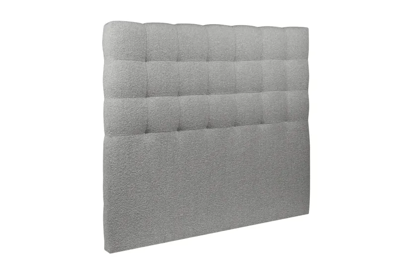 Tête de lit 160 cm Capitonnée - Tissu Bouclette Gris