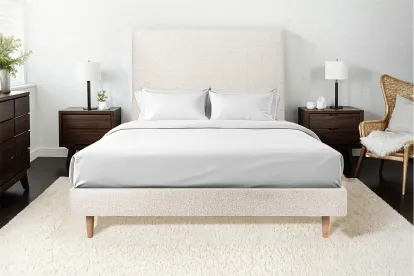 Sommier Tapissier 140x190 cm - H29 cm - Bouclette - Beige clair