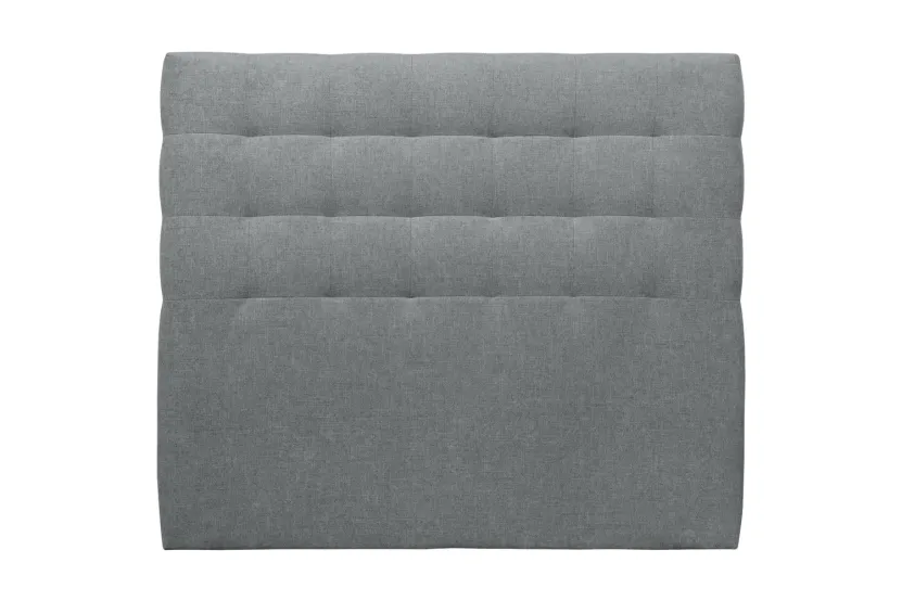 Tête de lit 135 cm Capitonnée - Tissu Toile Natté Gris Anthracite