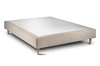 Sommier Tapissier 150x200 cm - H35 cm - Toile nattée - Beige brun