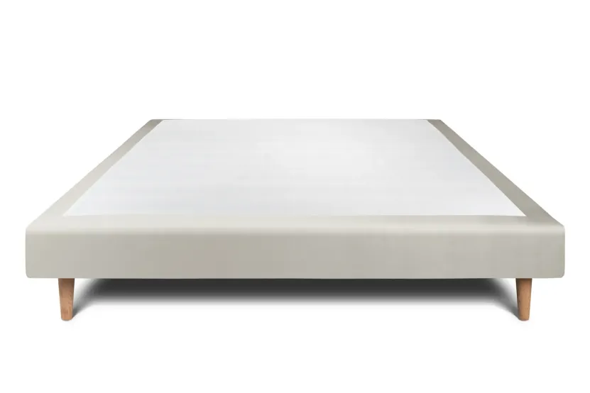 Sommier Tapissier 140x200 cm (déjà monté) - Velours - Taupe