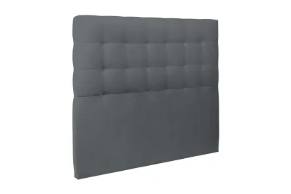 Tête de lit 135 cm Capitonnée - Tissu Velours Gris Anthracite