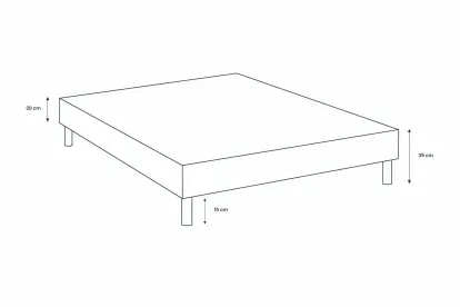 Sommier Tapissier 150x190 cm - H35 cm - Toile nattée - Beige brun
