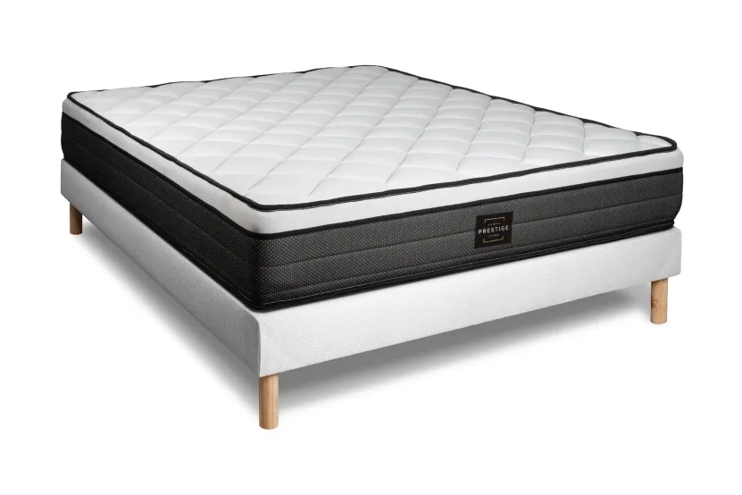 Ensemble Matelas Sommier 180x200 cm - 2 Sommiers Blancs (déjà monté) - Suite