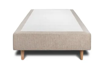 Sommier Tapissier 90x200 cm - H35 cm - Toile nattée - Beige brun