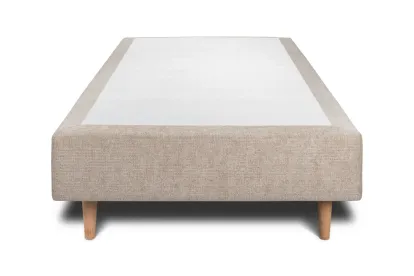 Sommier Tapissier 90x200 cm - H35 cm - Toile nattée - Beige brun