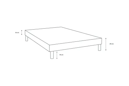 Sommier Tapissier 90x200 cm - H29 cm - Bouclette - Gris