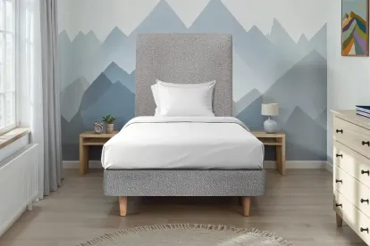 Sommier Tapissier 80x200 cm - H29 cm - Bouclette - Gris