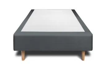 Sommier Tapissier 90x200 cm - H35 cm - Velours - Gris anthracite