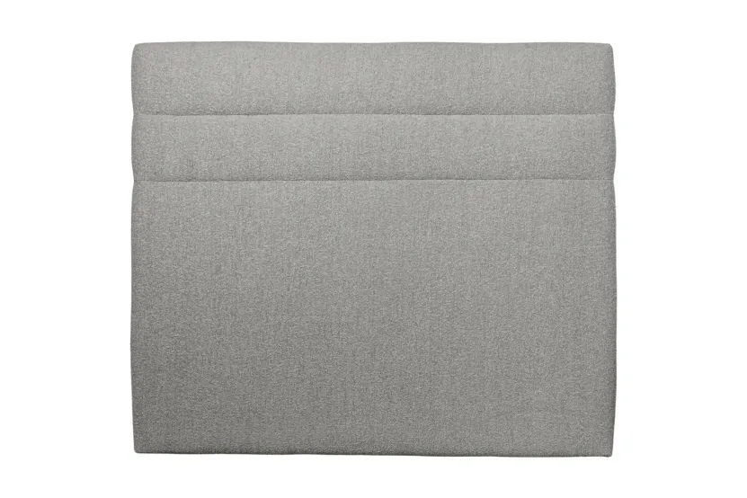 Tête de lit 140 cm Lignes - Tissu Bouclette Gris