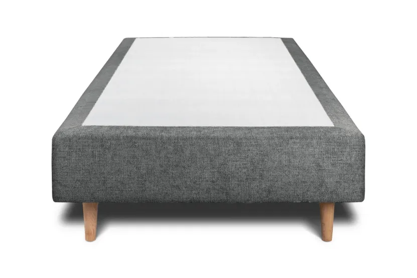 Sommier Tapissier 80x200 cm - H35 cm - Toile nattée - Gris anthracite