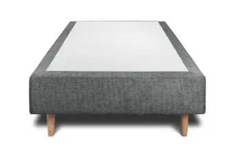 Sommier Tapissier 90x190 cm - H35 cm - Toile nattée - Gris anthracite